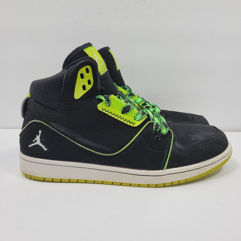 Nike Flight Air Jordan 1 2013 Men's Black Neon Green Shoes 555798-033 US Size 11